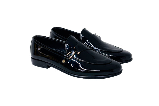 Jorra Paiten Black Loafers with Gold(4016)